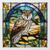 Nep Glasschilderkunst Uil Raamsticker (Vel)
