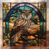 Nep Glasschilderkunst Uil Raamsticker (Vel 2)