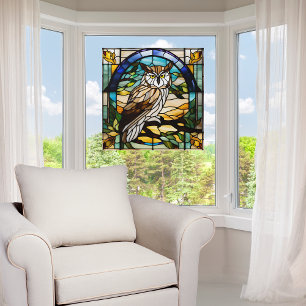 Nep Glasschilderkunst Uil Raamsticker