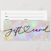 nep glinsterende opal cadeaubon (Voorkant / Achterkant)