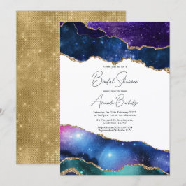 Nep Glitter Agate Kosmische Hemelse Bruidsdouche Kaart
