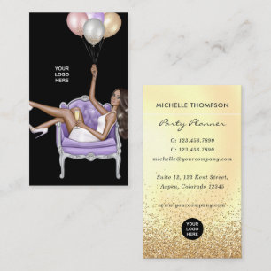 Nep Glitter Ballon Feest Planner Zakelijke Kaart Visitekaartje