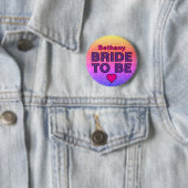 Nep Glitter Bruid Te Worden Aangepaste Naam Ronde Button 5,7 Cm (In situ)