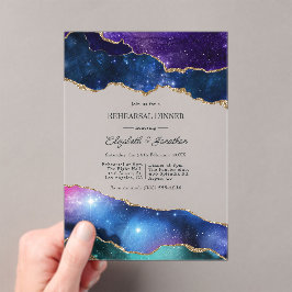 Nep Glitter Celestial Agate Oefen Diner Acryl Uitnodigingen
