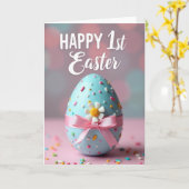 Nep Glitter Eerste Pasen Kaart (Gele Bloem)