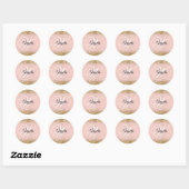 Nep Glitter Goud Glitter Blush Monogram Ronde Sticker (Vel)