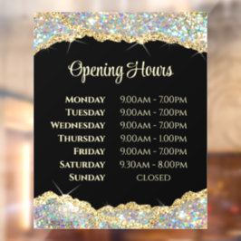 Nep Glitter Openingsuren Ramensticker Raamsticker