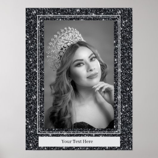 Nep Glitter Persoonlijke Portret Poster (Voorkant)