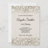 Nep glitter platina beige kaart (Voorkant)