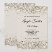 Nep glitter platina beige kaart (Voorkant / Achterkant)