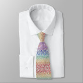Nep Glitter Regenboog Luipaardprint Halseinde Stropdas (Gebonden)
