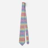 Nep Glitter Regenboog Luipaardprint Halseinde Stropdas (Voorkant)