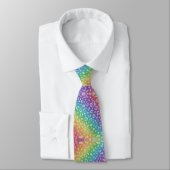 Nep Glitter Regenboog Luipaardprint Herenstrik Stropdas (Gebonden)