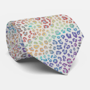 Nep Glitter Regenboog Luipaardprint Herenstrik Stropdas
