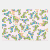 Nep glitter Roller Skating bloemen Feest Inpakpapier Vel (Voorkant 2)
