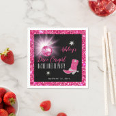 Nep Glitter Roze Disco Cowgirl Bachelorette Feestj Servet (Insitu)