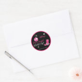 Nep Glitter Roze Disco Cowgirl Bachelorette Ronde Sticker (Envelop)