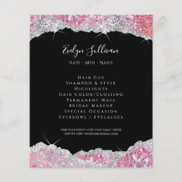 Nep glitter roze pailletten flyer