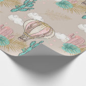 Nep glitter tropische woestijn cadeaupapier (Hoek)