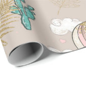 Nep glitter tropische woestijn cadeaupapier (Rol Hoek)