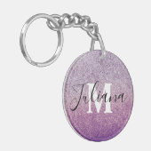 Nep Glitter Tweekleur Monogram Sleutelhanger (Voorkant Links)