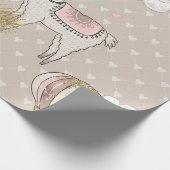 Nep glitter woestijn Steampunk lama Cadeaupapier (Hoek)