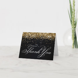 Nep Glitterend Goud Glitter Zwart Bedankkaart
