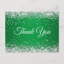 Nep glitterig zilver glitter helder groen dank je