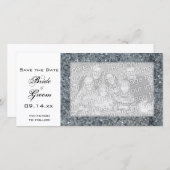 Nep Glitters Huwelijk Bewaar de Datum Save The Date (Voorkant / Achterkant)