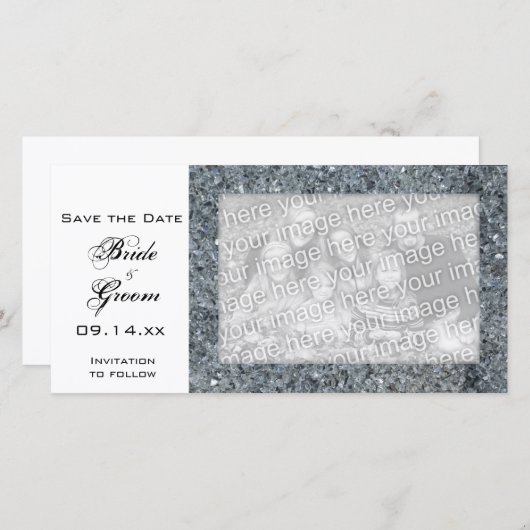 Nep Glitters Huwelijk Bewaar de Datum Save The Date (Voorkant / Achterkant)