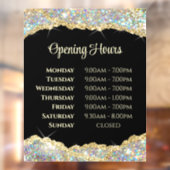 Nep glitters Openingstijden Ruitstickers Raamsticker (Vel 2)