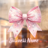 nep glitters roze strik logo raamsticker (Vel 2)