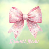 nep glitters roze strik logo raamsticker (Vel 3)
