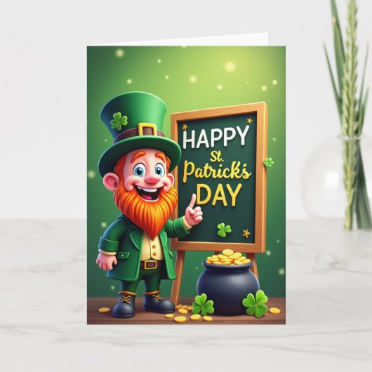 Nep Gold Kabouter Gelukkige Dag Kaart (Voorkant)