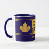 Nep Gold Maple Leaf Big Daddy op Navyblauw Mok (Links)