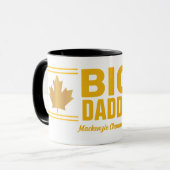 Nep Gold Maple Leaf Big Daddy op WIT Mok (Voorkant links)