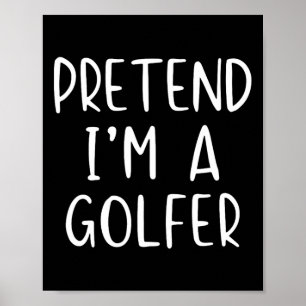 Nep golfer kostuum Halloween eenvoudig grappig gol Poster