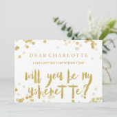 Nep goud confetti Wil je mijn plaatsaanwijster zij Kaart (Staand voorkant)