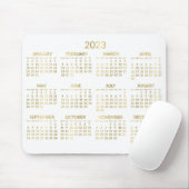 Nep Goud en Witte Jaarkalender 2023 Muismat (Met muis)