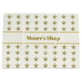 Nep goud FleurDeLis op ivoor Groot Cadeauzakje (Voorkant)