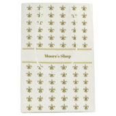 Nep goud FleurDeLis op ivoor Medium Cadeauzakje (Voorkant)