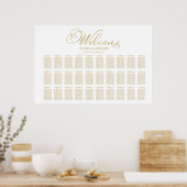 Nep goud folie 30 Tafels Bruiloftstoelindeling Gra Poster (Keuken)