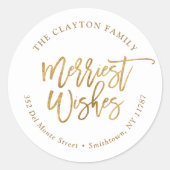 Nep goud folie Allerlei Retouradres Ronde Sticker (Voorkant)