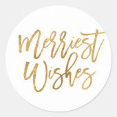 Nep goud folie Allerlei Wensen Ronde Sticker (Voorkant)
