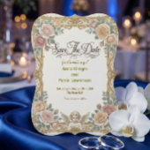 Nep goud folie barok rococo engel save the date