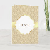 Nep goud folie Beige damast Moslim bruiloft (Achterkant)