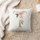 Nep goud folie bloem letter T monogram kinderkamer Kussen (Deken)