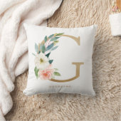Nep goud folie bloemletter G monogram Kussen (Deken)