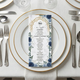 Nep goud folie boog marine bloem bedrukt marmer menu