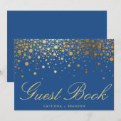 Nep goud folie confetti elegante gastensignering kaart (Voorkant / Achterkant)